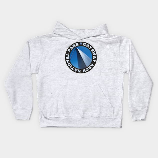 Gateway Arch National Park circle Kids Hoodie by nylebuss